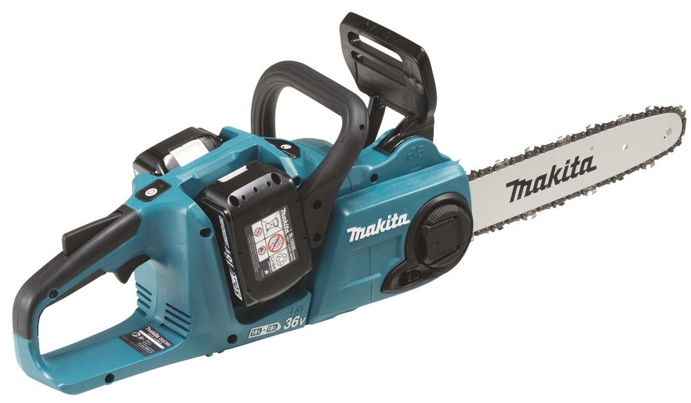 Makita Batteridriven Kedjesåg, 2X18V, inkl. 2 st 5,0 Ah batterier & dubbelladdare