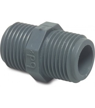 Gängad nippel m. 2 x 1" utvändig gänga