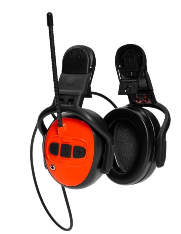 Hörselskydd med FM-radio, Hjälmburet